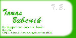tamas bubenik business card