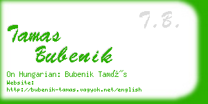 tamas bubenik business card